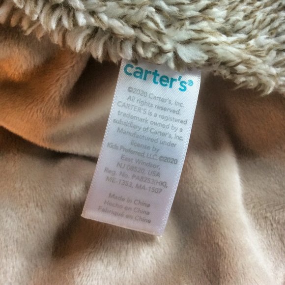 Carter's Sloth Cuddle Plush Blanket Stuffed Toy Lovey 14" x 14" - Picture 5 of 5